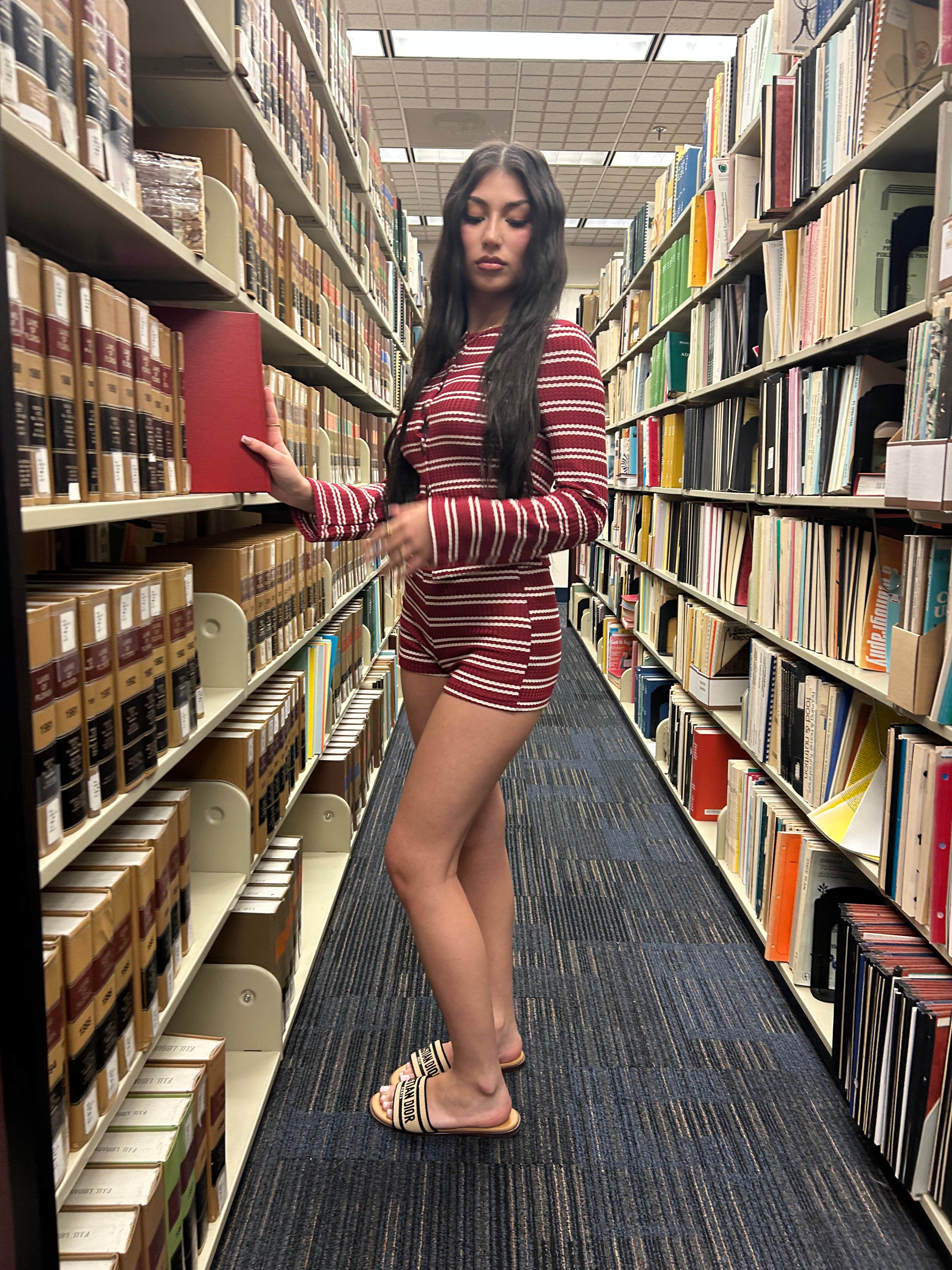 CHERRY STRIPED TWO PIECE