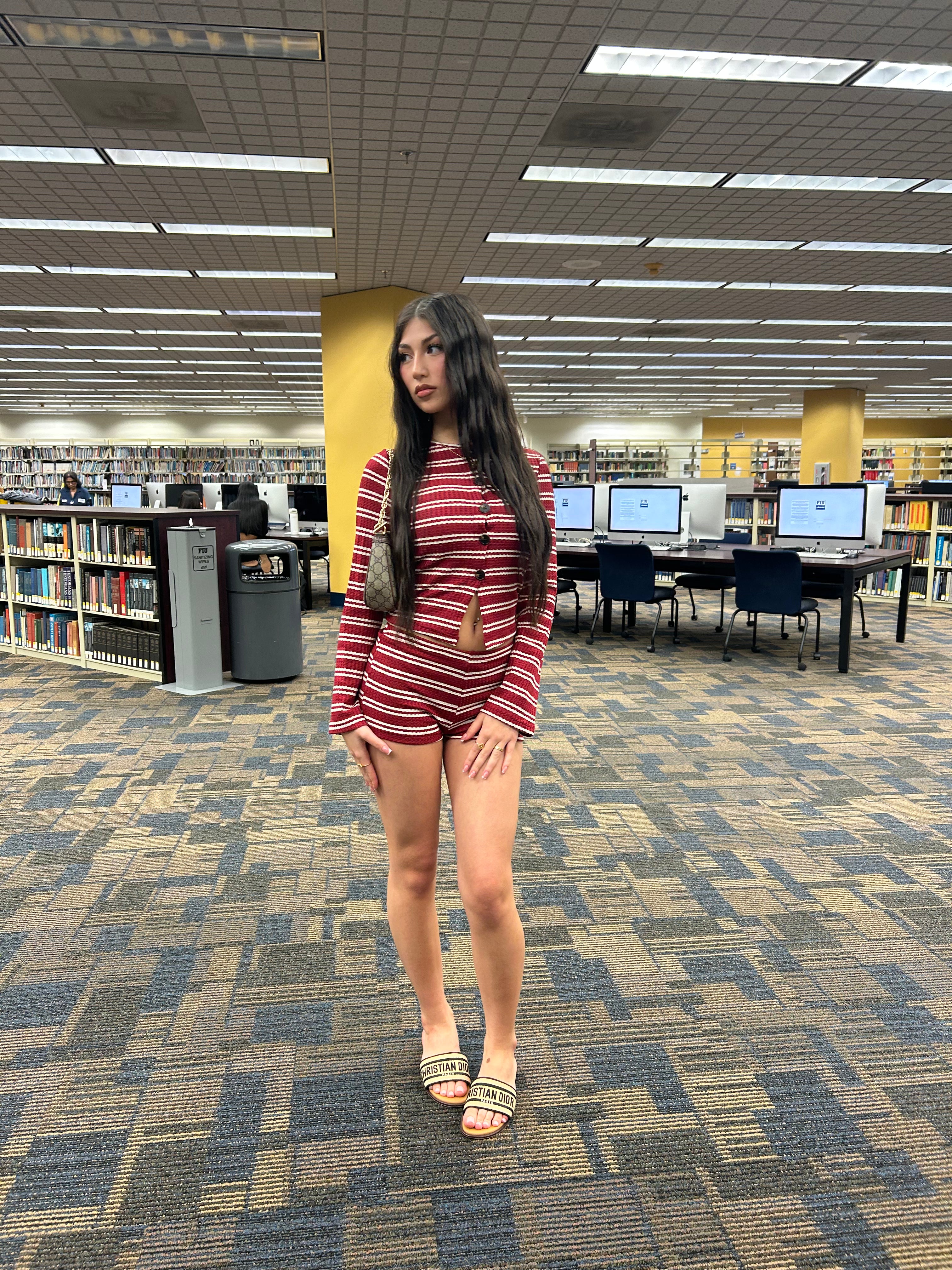 BERRY STRIPED TWO PIECE