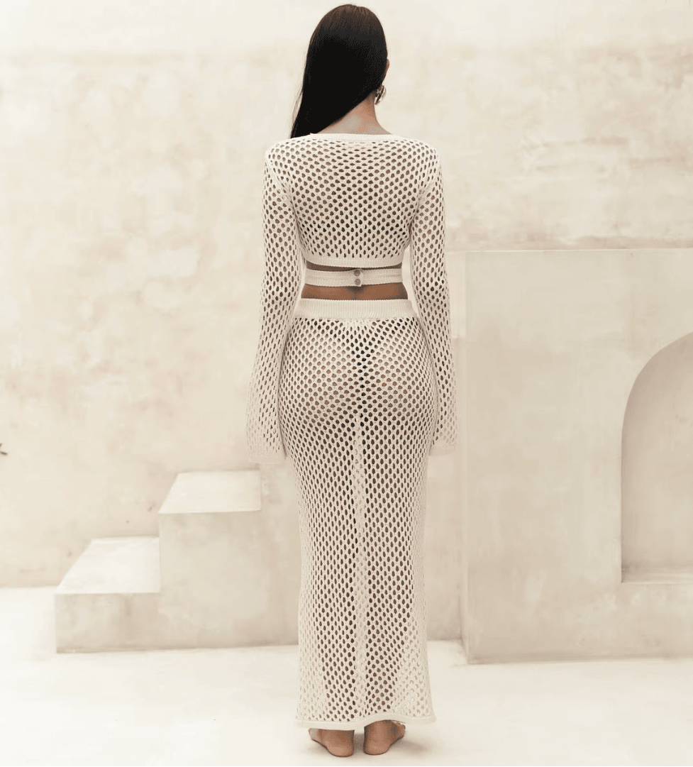 KNITTED TWO PIECE COVER UP