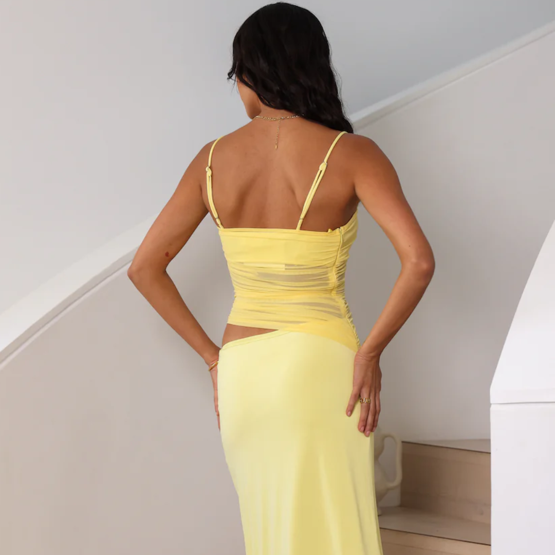 CITRUS SILK MIDI DRESS