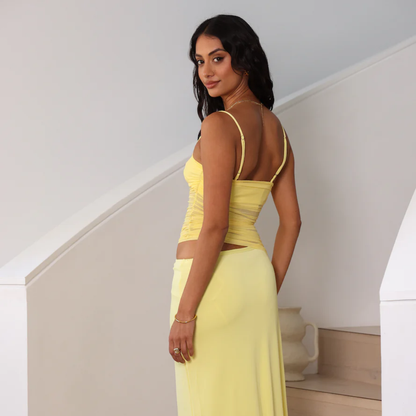 CITRUS SILK MIDI DRESS