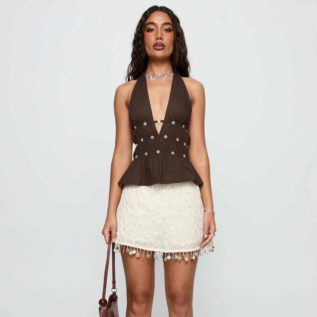 MINERVA CREAM MIINI SKIRT